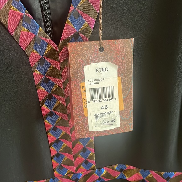 Etro NWT crepe de chine flutter sleeve dress - Picture 4 of 6